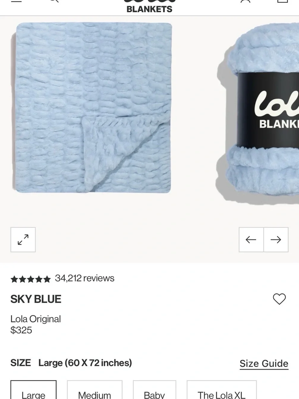 lola Sky Blue Plush Throw Blanket